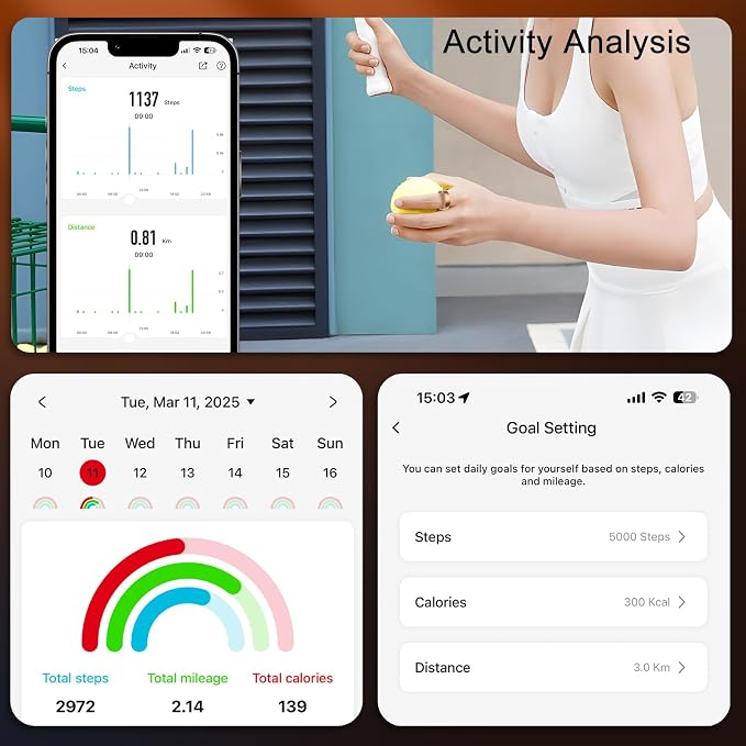 Smart Ring for Women Men,Fitness Tracker Ring with Sleep Monitor,Heart Rate,Blood Oxygen,Calories Tracker,IP68 Waterproof Smart Rings,5-7 Days Battery Life for iOS Android,No App Fee（Rose Gold,8）
