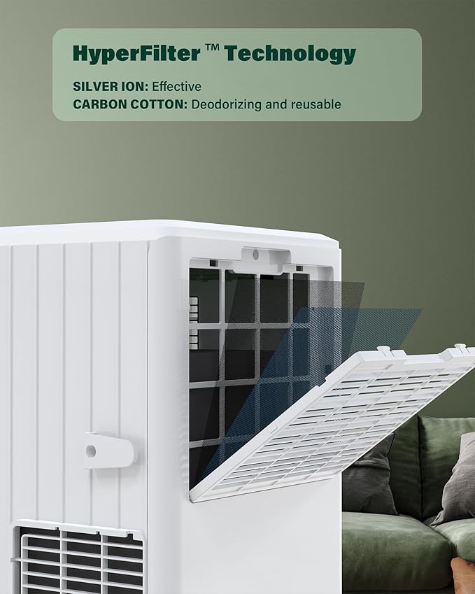 GAOMON Portable Air Conditioners, 8000 BTU Air Conditioner Portable for Room up to 350 Sq. Ft. with Remote Control, White