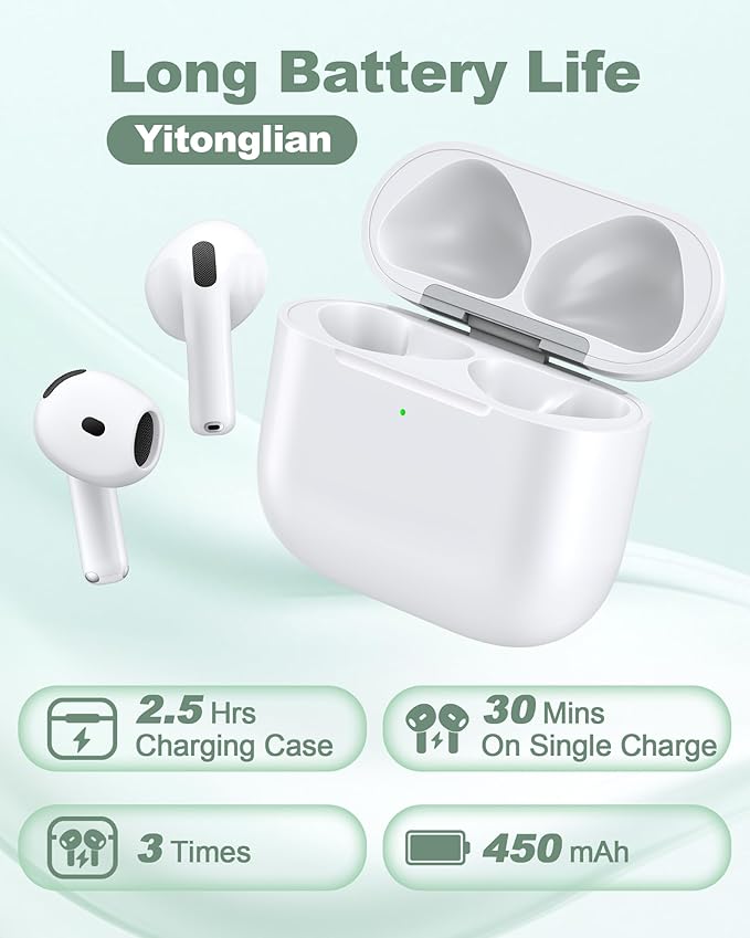 Wireless Charger Case Replacement for Airpods 4th Generation - Charging Case to USB-C Without Earbuds