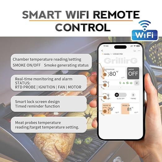 Upgraded WiFi PID Trapezoid Control Board with Smart APP Control for Pit Boss Wood Pellet Grill Lexington 540/Classic 700/Austin XL 1000/440FB1 Matte Black Models, RTD Temperature Probe