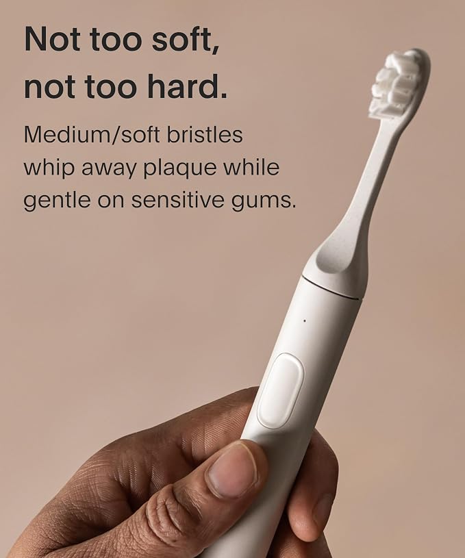 SURI Recyclable Plant-Based, Electric Toothbrush Heads - Long Lasting Replacement Heads | Compatible Only Sonic Electric Toothbrush - Sea Mist, Pack of 3