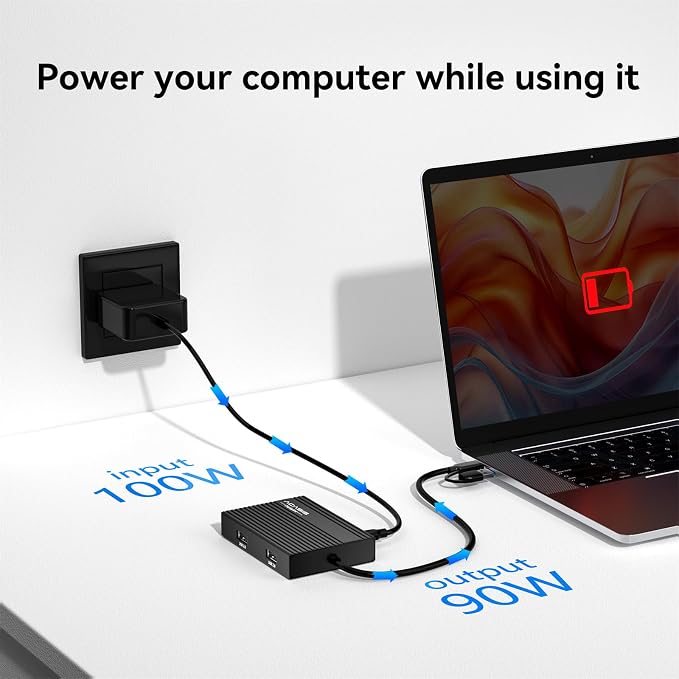 ACASIS USB C to Dual HDMI DisplayLink Adapter, 4K@60Hz, 2 HDMI & 3 USB-A Ports, 100W PD Charging, USB C DisplayLink Docking Station for Mac M1/M2/M3/Windows,USB A/C to Dual Monitor Adapter (Black)
