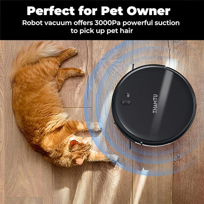 Robot Vacuum and Mop Cleaner Automatic Recharging Vacuum Robot Cleaner for Hardwood Floor, Low-Pile Carpet, Pet Hair