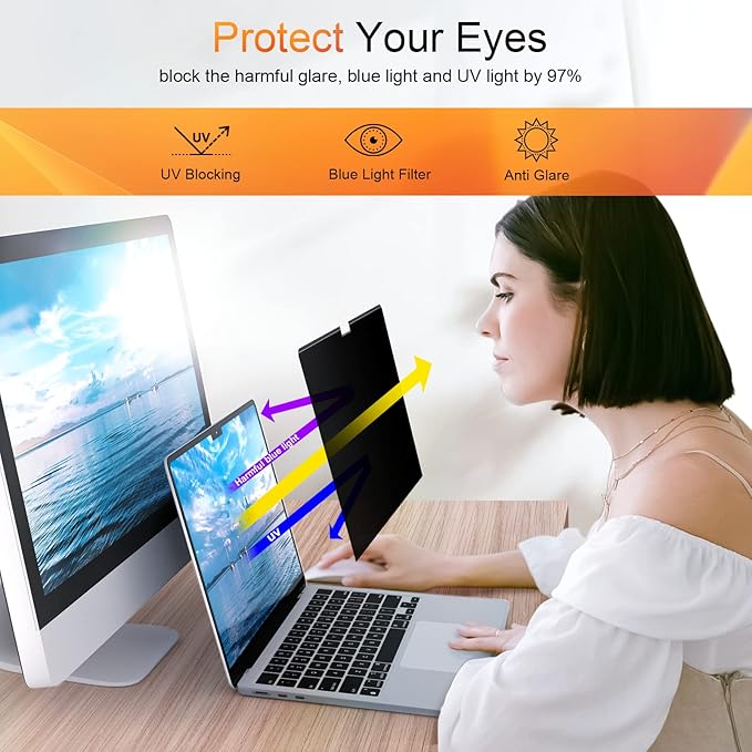 Mamol Magnetic Privacy Screen MacBook Pro 16 Inch 2021-2026 (M1-M2-M3-M4-M5), Removable Anti Blue Light Glare Filter Screen Protector