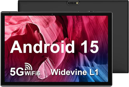 ZZB 10 inch Tablet Android 15 Tablet PC, 10.1" Android Tablets DDR4 8GB RAM 32GB ROM 2MP+8MP Dual Camera 5G WiFi-6 BT Support 1TB Expand 10 in IPS 6000mAh Battery Powerful Performance Tablets (Gray)