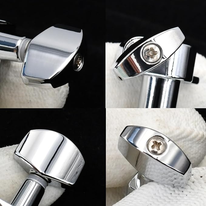 FretJoyB 18:1 Guitar Tuning Pegs 3x3 Standard Guitar Tuners Tuning Keys Replacement for Acoustic or Electric Guitars-Chrome(3 Right+3 Left)
