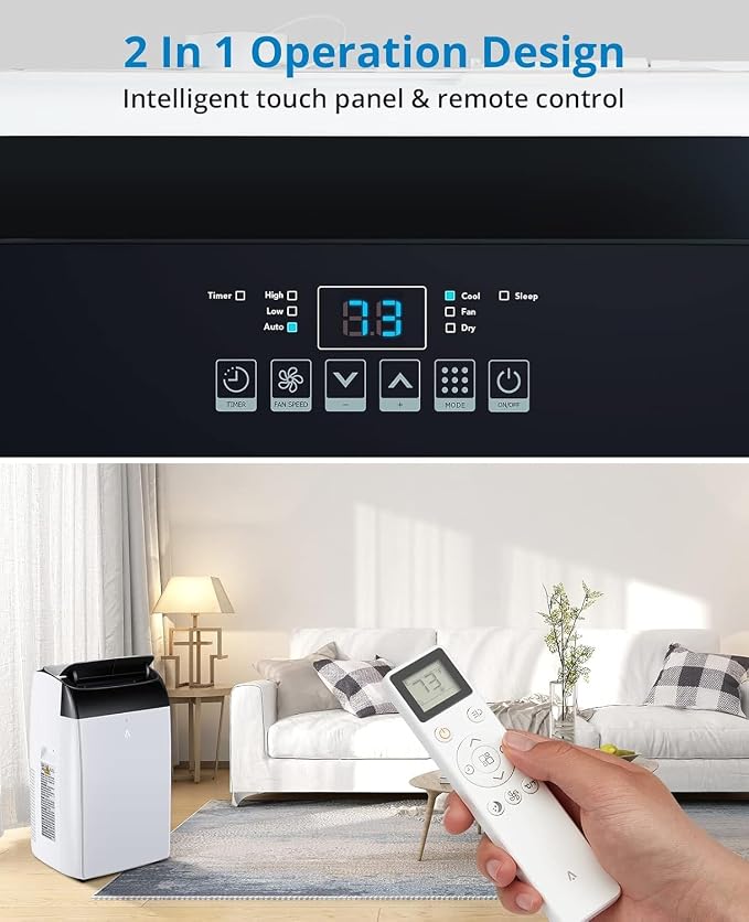 Garvee 14K BTU Portable AC 3 in 1 Follow Remote Window Kit 750 sqft Bedroom