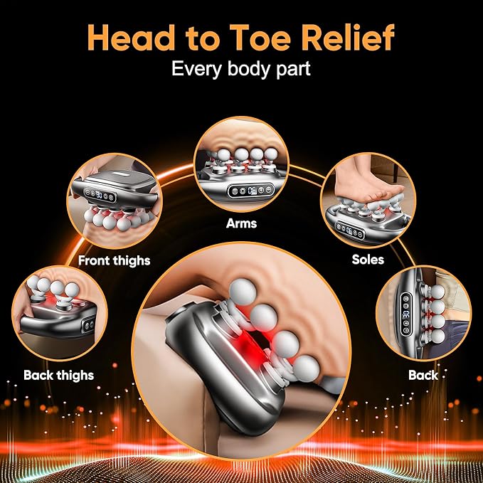 16-Drive Massage Gun Deep Tissue - 2026 Upgrade 16-Head Back Muscle Massager with 3 Modes & 30 Intensities, Portable Quiet Percussion Massager for Legs, Waist, Back, Neck, Buttocks Muscles Pain Relief