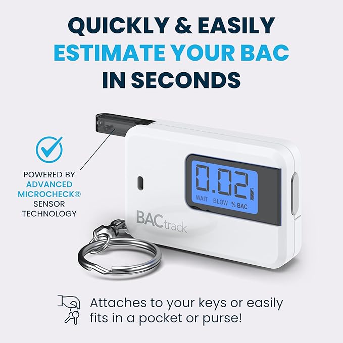 BACtrack Go Keychain Breathalyzer - White (2 Pack) | Ultra-Portable Pocket Keyring Alcohol Tester for Personal Use