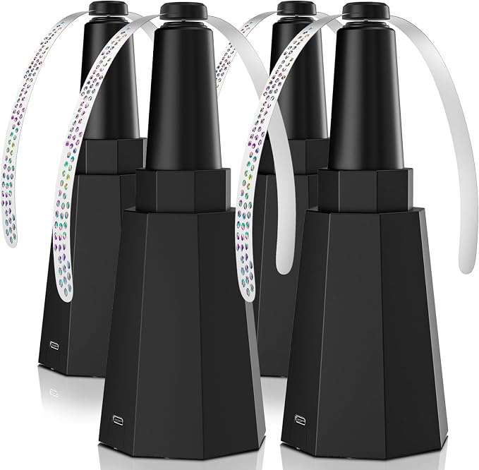 4-Pack Rechargeable Fly Fans for Tables Up to 10-Hour Working Time, Indoor Outdoor Mute Food Fans to Keep Flies Away, Retractable Table Fans with Hook for Home Restaurant Party Picnic Patio, Black