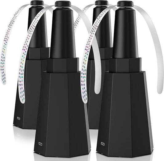4-Pack Rechargeable Fly Fans for Tables Up to 10-Hour Working Time, Indoor Outdoor Mute Food Fans to Keep Flies Away, Retractable Table Fans with Hook for Home Restaurant Party Picnic Patio, Black