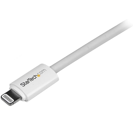 StarTech.com 3m (10ft) Long White Apple 8-pin Lightning Connector to USB Cable for iPhone / iPod / iPad - Charge and Sync Cable (USBLT3MW)
