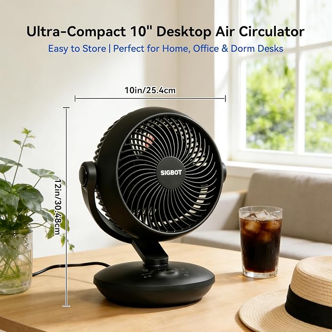 Fan for Bedroom with Remote,28dB Touch Control, Ultra Quiet Desk Fan, 9-Hour Timer, 70ft Powerful Airflow, 10-Inch High-Velocity Air Circulator Fan,8-Speed Oscillating Table Fan for Home, Dorm,Office