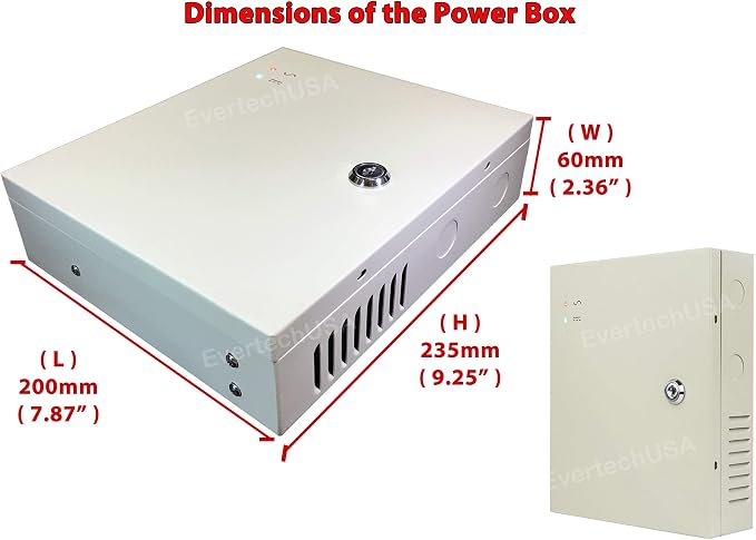 Evertech Power Box 18 Ch Channel 12V DC 10 A Power Supply Distribution Box for CCTV DVR Security Camera LED Lights