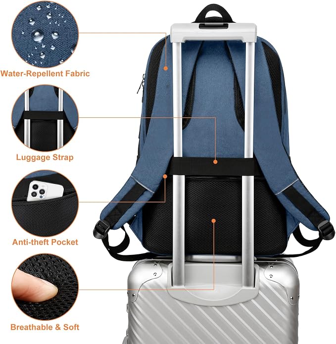 kadilong 17.3 Inch Laptop Backpack with Lunch Box,Insulated Cooler Backpack Meal Prep Bookbag for Men Teens Boys School Work Picnic College Travel