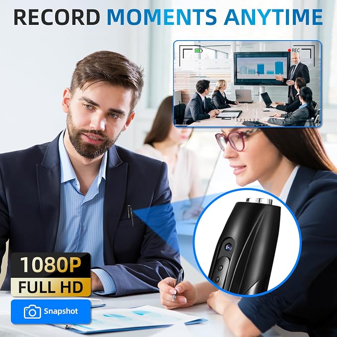 1080P Mini Hidden Camera，HD Camera Pen – Nanny Cam Mini Security Cameras，Long Battery Life，Easy to Use，Micro Pen Camera for Important Moment【2026 Upgrade】