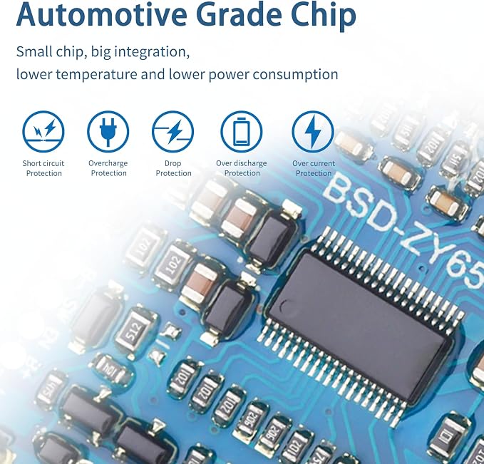 12S BMS 38.4V 50A Lifepo4 Battery Management System PCB Protection Board with Balance Wire and NTC,Ten Functional Protections, Common Port, for Lifepo4 Battery Pack (12S 38.4V 50A)