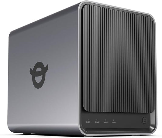 Yxk Zero1 Pro 4-Bay Desktop NAS, Intel N100 Quad-Core CPU, Enthusiasts NAS Storage for Different OS, 8GB RAM, Remote Access, 2 * 2.5GbE, 4K HDMI, Network Attached Storage (Diskless)