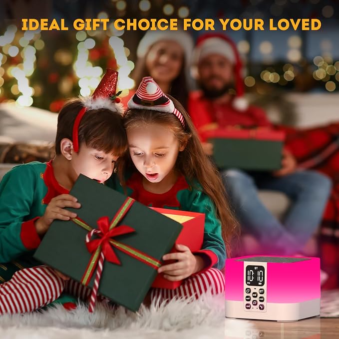 Gifts for Teen Boys Girls, Night Light Bluetooth Speaker, Multi-Color Changing Alarm Clock for Bedrooms, Dimmable Bedside Lamp, Best Birthday Gift Trendy Stuff for 8 - 14+ Years Old Teenage Girls Boys