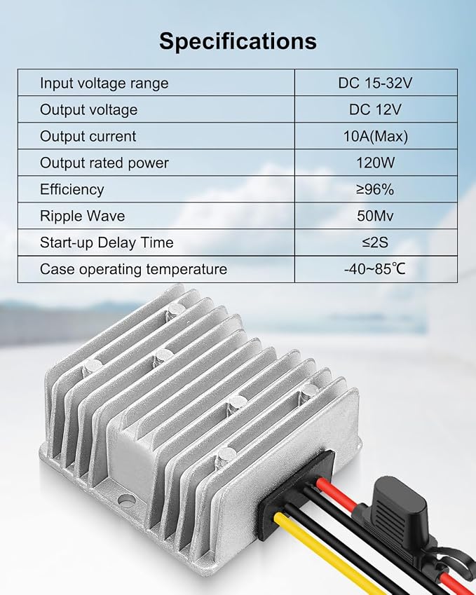18V to 12V Step Down Voltage Converter Compatible with Ryobi 18V Battery, DC Voltage Regulator 15A MAX 120W Power Wheel Battery Adapter, Step Down Converter with Upgrade Low Voltage Protection