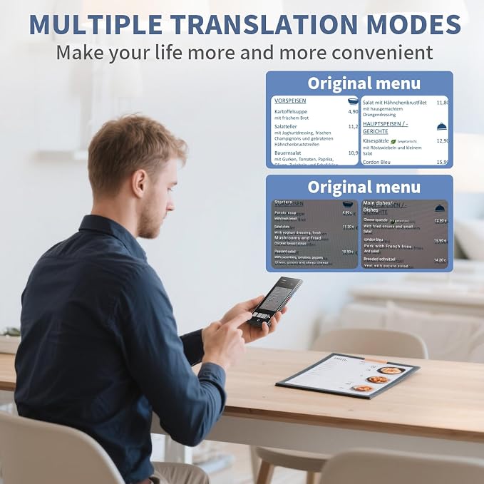 AI Language Translator Device, 2026 Upgraded No WiFi Needed, 150 Languages Online/Offline/Group/Phone Translation Device, 5.5" Screen Two Way Real-Time Voice Translator for Travel Business Learning