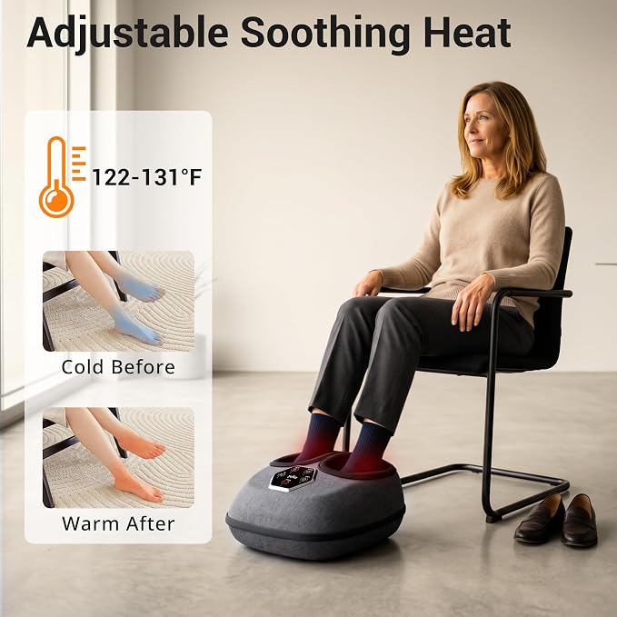Mynt Shiatsu Foot Massager with Heat, Fathers Day Dad Gifts for Men Husband | [2026 Upgraded] Electric Foot Massage Machine for Plantar Fasciitis, Heated Feet Massage with Multiple Modes,Fits Up to US13