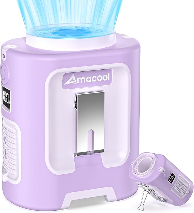 AMACOOL Mini Portable Waist Fan Clip on, Birthday Gifts for Mother Mom Her Girl, 13000RPM Rapid-Cooling Personal Neck Fans, Wearable Shirt Belt Fan for Women Men Outdoor Work Jobsite Travel Camping