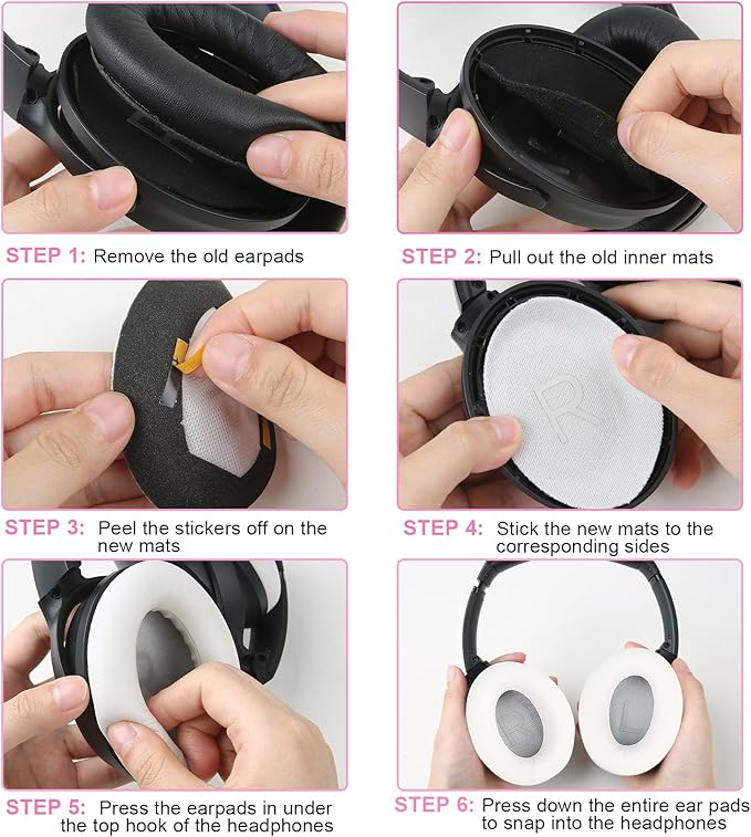 Earpads for Bose QuietComfort 45 QC45 QC35 ii QC35 Lambskin Leather Ear Cushions Professional Headphones Replacement Ear Pads with Noise Cancelling Memory Foam White