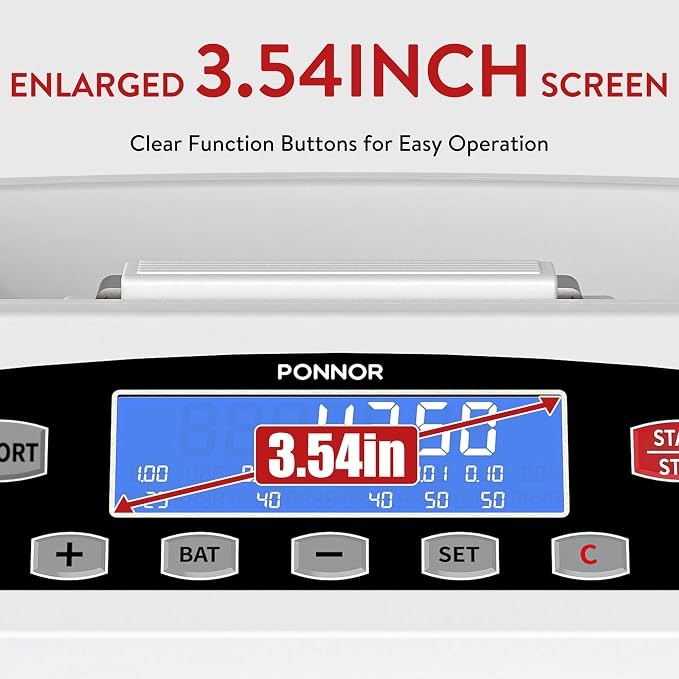 PONNOR Coin Counter Machine Sorter Change and Wrapper Roller Counting Organizer Sorts up to 300 Coins Per Minute Automatically Sorts and Batches - White