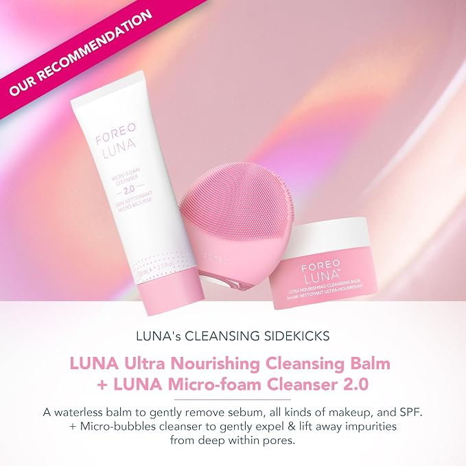 FOREO LUNA 4 mini Face Cleansing Brush & Face Massager - Premium Face Care - Enhances Absorption of Facial Skin Care Products - Simple Skin Care Tools - For All Skin Types- Pearl Pink