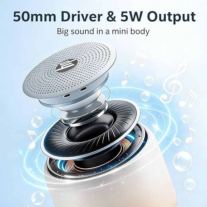 HP Portable Bluetooth Speaker, Wireless Mini Speaker with HiFi Stereo Sound, IPX7 Waterproof, 15H Playtime, TWS Pairing for Outdoor, Travel, Home, PC, Laptop, Gifts for Men Women (Gradient Latte)