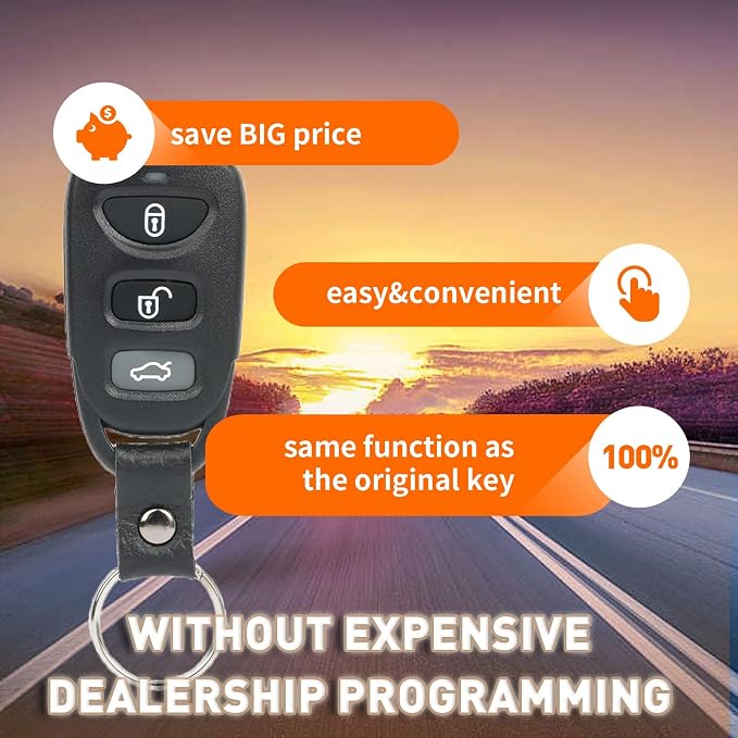 Keyless Entry Remote DIY Kit 4 Button Compatible with Hyundai Elantra 2007-2016. Sonata 2006-2014 (FCCID:OSLOKA-360T)
