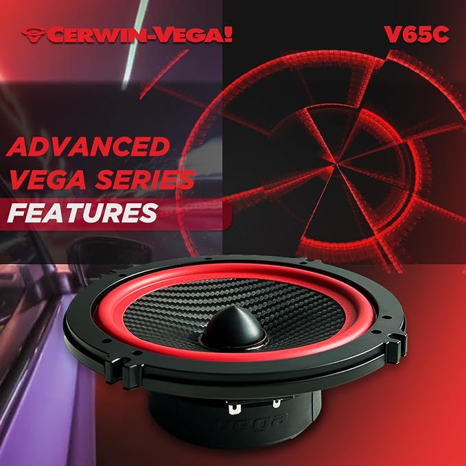 CERWIN-VEGA! V65C 6.5" VEGA 2-Way 420 Watts 4 Ohm Component Speakers Set(Pair)