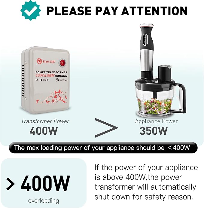 SUNSHUN Step Up Transformer 110v to 220v, 500W Step Up Voltage Converter 110V-120V to 220V-240V Voltage Transformer with Temperture Control Protection for Europe Asia Appliances Used in US