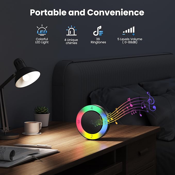 TECKNET Solar Wireless Driveway Alarm with 2600FT Long Range & 36 Melodies & 5 Volumes and Supports 4 Zones Weatherproof Motion Sensor Alarm to Protect Inside /Outside Property (1 Receiver 2 Sensor)