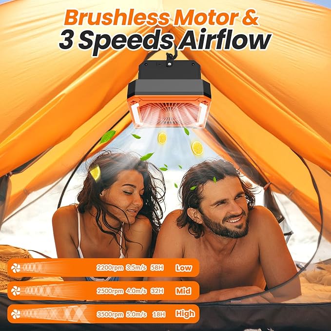 Battery Powered Fan with solar panel (Orange) & Hand Warmer with Charging case (Black)