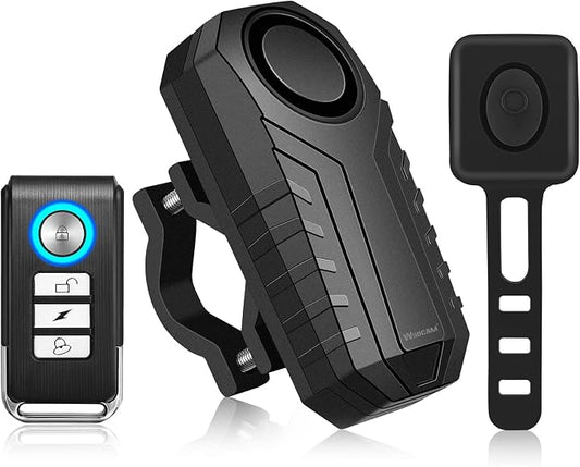 WSDCAM Bike Alarm Horn with Remote Loud 113dB, Waterproof Wireless Antitheft Vibration Bicycle Alarm with Bike Horn for Adults Mountain Bike Road Bicycle Scooter