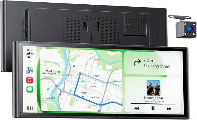 9.26" Wireless Car Play Screen for Apple CarPlay & Android Auto, Portable Car Tablet with Backup Camera, Mirror Link, OTA Updates, Bluetooth 5.2, GPS Navigation, Plug & Play