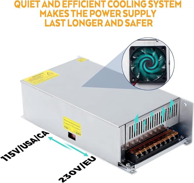 12V 100A 1200W DC Switching Power supply Adapter PSU AC-DC 12Volt Industrial Transformer Converter 0-80/50amps LED drive Lamp Meter Semiconductor Motor Pump Winch Stereos Amplifier Fan SMPS 110V/220V