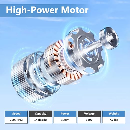 Blue Ice Crusher Shaver Electric 300W Snow Cone Maker Machine 440lbs/hr Shaved Ice Machine Stainless Steel Kitchen Electric Ice Crusher Free Ice Pick Ice Cube Tray