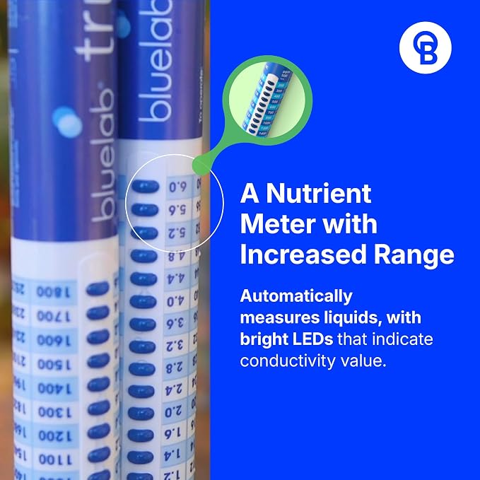 Bluelab TRUNCOMV2 Commercial Truncheon Nutrient Meter with Increased Measurement Range, Digital Conductivity (TDS, EC, ppm 500, ppm 700, CF) Tester in Water, Tool for Hydroponic System and Plant Grow