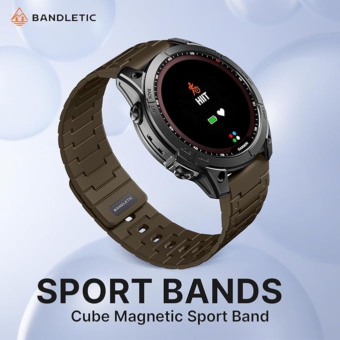 Bandletic Compatible with Garmin Fenix 6X/7X Band, 26mm Quick fit Soft Silicone Magnetic Watch Band Replacement for Fenix 8 51mm/7X 6X Pro/5X Plus/3/Instinct 2X Solar 3 50mm/Descent MK2i Smartwatches