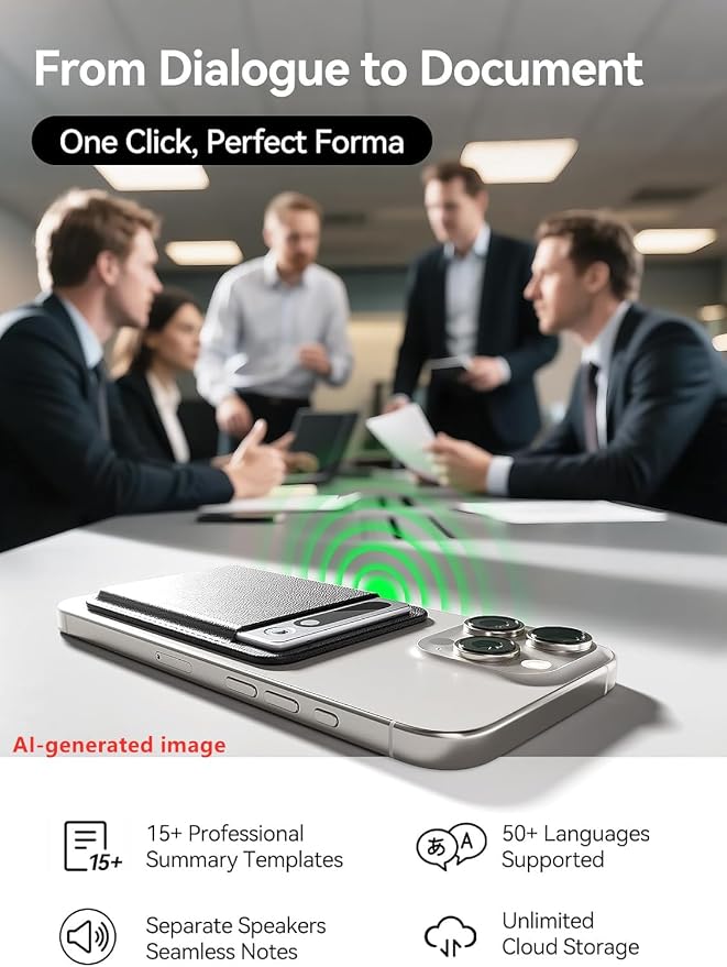 VEXAL AI Voice Recorder, 64GB Digital Voice Recorder | 360° Microphone, Voice Activated, For Meeting, Lecture, Interview, Noise Reduction, Long Battery Life