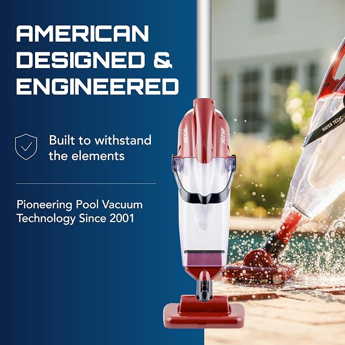 POOL BLASTER Pulse Cordless Pool Vacuum for Above Ground Pool - American-Engineered Hoseless Vac with XL Debris Chamber & 45" Pole - Rechargeable Cleaner with 7.5" Head & 45 Min Runtime