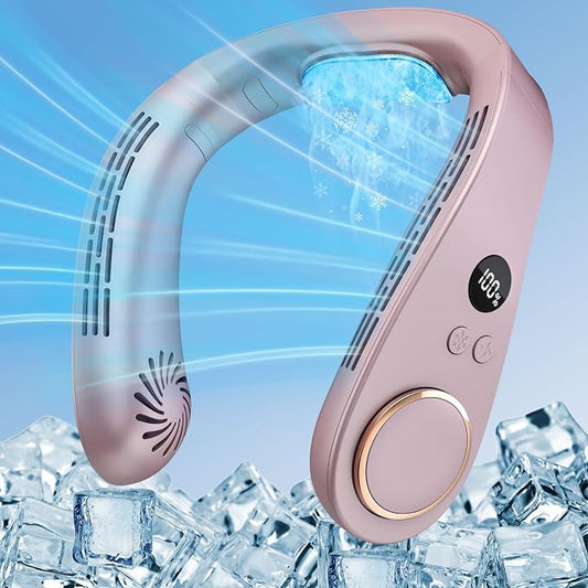 Air Conditioner Neck Fan-Neck Air Cooler,Portable Neck Ac Unit Wearable Hanging Fan Around Neck,Small USB Head Fan Hand Free
