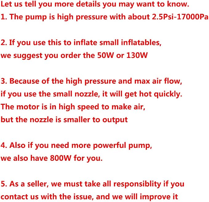 Electric Air Pump for Inflatables, AC (110V), 600W, 20L/min, Black, 4 Detachable Nozzles, Inflator/Deflator, Queen/King Size Air Mattress, Pool Toys, Boat, Raft