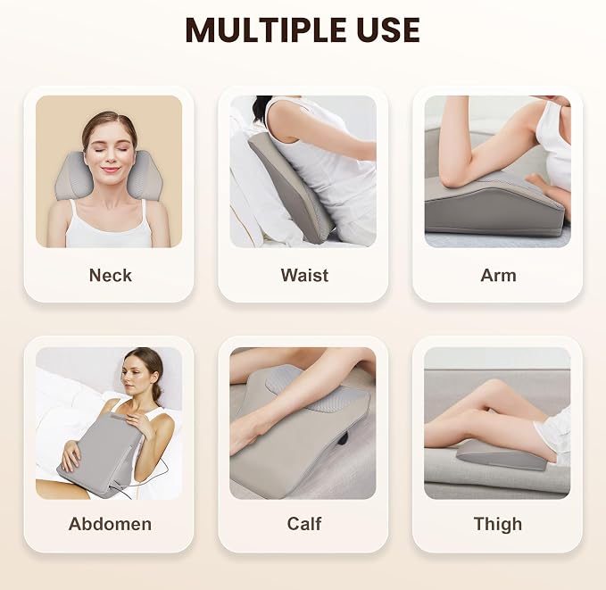 Heycool Shiatsu Back and Neck Massager with Heat, FSA Eligible HSA Gifts for Mom Dad, Deep Tissue Back Massager for Pain Relief, Massage Pillow with Vibration for Neck Shoulder