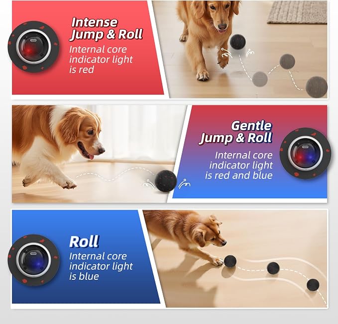 HETOO Automatic Dog Ball that Keeps Dogs Chasing, 3.2 Inch Black | Waterproof ETPU Construction with 3 Play Modes for Interactive Indoor Outdoor Fun with Dogs Over 20lbs Moderate Chewers