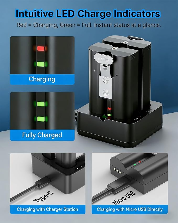 4-Pack Replacement Battery with Charging Station for Ring Video Doorbell 2/3/4/3 Plus, Rechargeable Battery Compatible with Ring Stick Up Cam 2nd/3rd Gen, Spotlight Cam, Peephole Cam