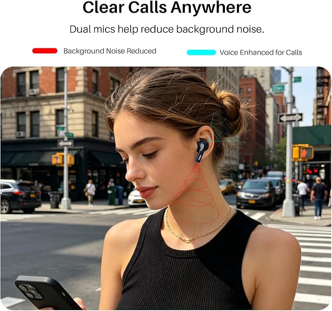 TOZO T20 Wireless Earbuds, Bluetooth 5.3 Headphones with 97H Playtime, IPX8 Waterproof, Dual Mic ENC Call Noise Cancelling, Deep Bass Sound, LED Display, Wireless Charging Case